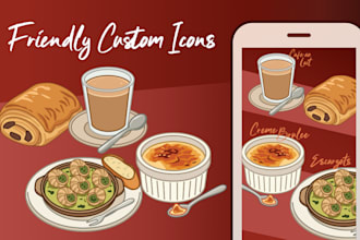 create charming cartoon icon for app or brand