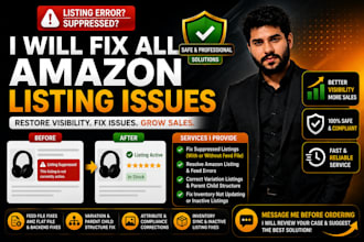 fix amazon suppressed listing with feed file or without feed file