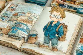 design children book cover and illustrations for your story