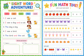 design engaging worksheets and flashcards for kids