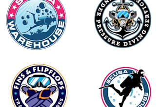 design awesome scuba diving logo