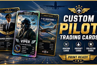 design premium custom pilot, aviation cards ,aircraft,flight tgc,airline captain