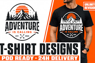 design trendy and professional tees for pod and merch