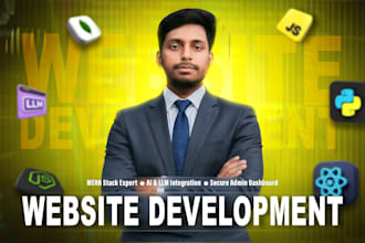 do custom website development as full stack ai web developer