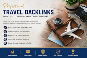 provide 80 travel and tours related SEO backlinks