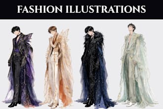 create professional fashion illustrations and outfit designs