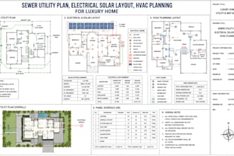 do sewer utility plan electrical solar layout hvac planning for luxury home