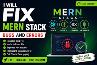fix mern stack react node js mongodb bugs and errors