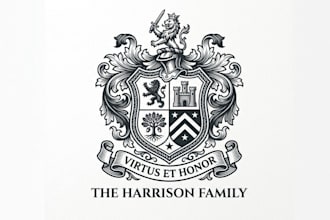 design coat of arms, heraldic family crest logo