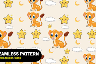 create seamless patterns for fabric, textile and baby wear