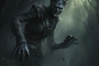 create vintage horror illustration with comic art style
