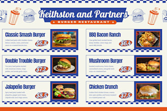 design restaurant menu, digital menu board and food menu