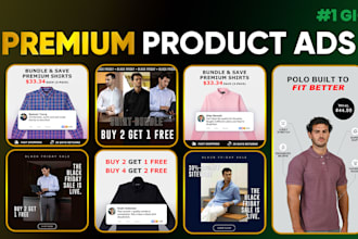 design premium ecommerce product ads for shopify and clothing brands