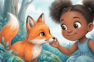 draw cute african american children book illustration