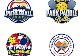 design a professional pickleball logo with free unlimited revisions