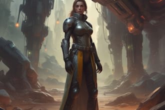 a sci fi character illustration or sci fi character