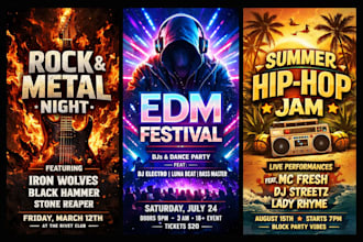 design creative party flyer, corporate flyer, food flyer, church flyer