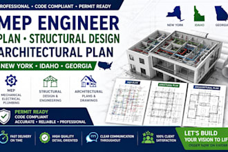 mep engineer plan structural design architectural plan in new york idaho georgia
