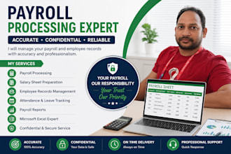 prepare payroll salary sheets and employee records