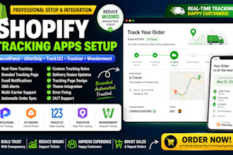 setup shopify tracking apps parcelwill, aftership, track123, tracktor wonderment