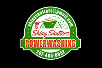 design monogram power washing business logo