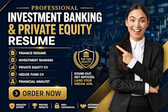 write a professional investment banking resume and private equity cv optimized