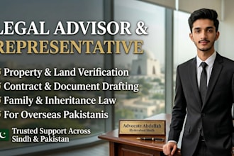 be your legal advisor and local representative in pakistan