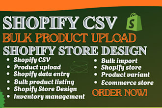 do shopify csv bulk product upload, product listing, product upload