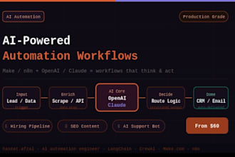 build ai automation workflow with n8n, make and openai, claude