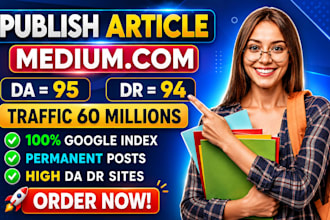 write and publish premium SEO guest posts on linkedin,com and medium,com