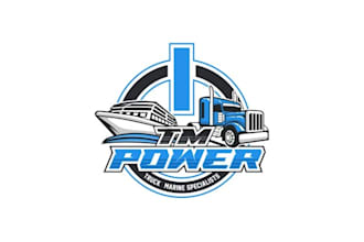 design truck marine maintenance company logo