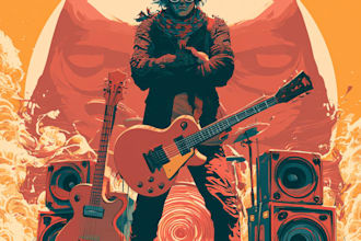 drawing cartoon album cover or mixtape cover, artwork