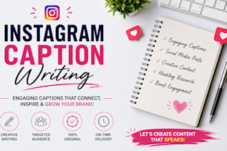 write instagram captions, posts and short content