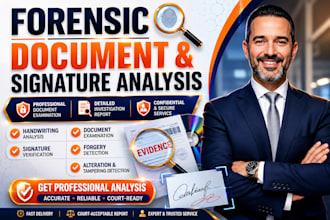 do forensic document and signature analysis, forgery detection, report writing