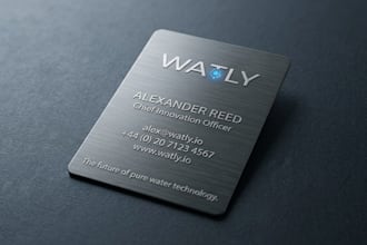 a business card for a water bottle brand named watly