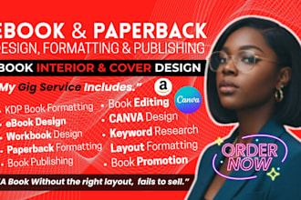do amazon kdp ebook formattng, paperback book formatting kdp book layout design