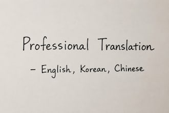 be your professional english, korean, and chinese translator