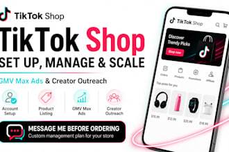 manage tiktok shop store, gmv max ads and creators outreach