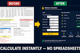 build a custom business calculator for hpp, margin or profit