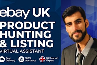 do ebay product hunting, listing and title optimization for UK store