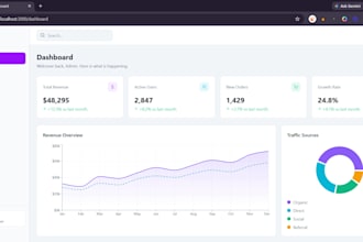 build a modern admin dashboard with analytics and dark mode