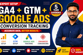 set up ga4, GTM, and google ads conversion tracking