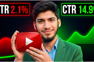 design viral, high CTR youtube thumbnails and ai