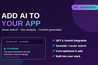integrate ai features into your app using the openai or gemini API
