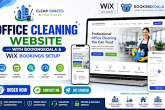 design wix office website cleaning booking koala bookings setup