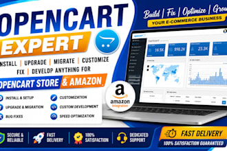 install upgrade migrate customize fix develop anything for opencart store amazon