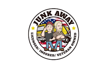 design junk removal logo with american patriotic theme