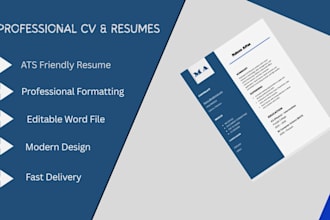 create, format, and design a professional resume or CV