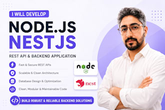 develop nodejs nestjs rest API and backend application