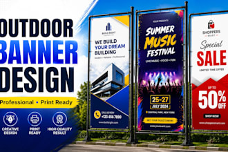design professional outdoor banner, vinyl banner, and signage design